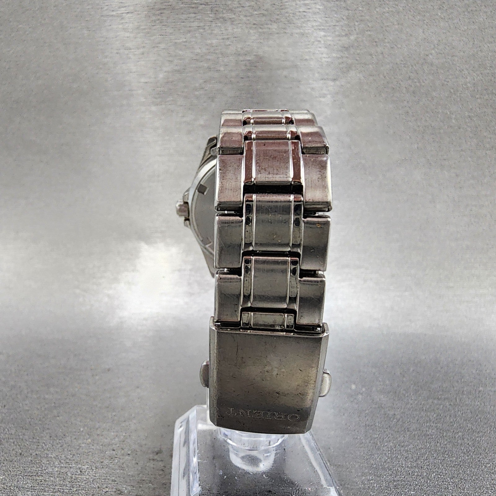 Orient Swimmer Watch Men 36mm White Dial Silver Tone Date Round New Battery7