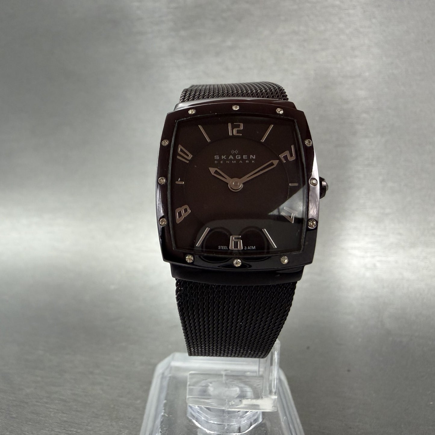 Skagen Tank Watch Women 24mm MOP Dial Purple Tone 396XSMM New Battery5