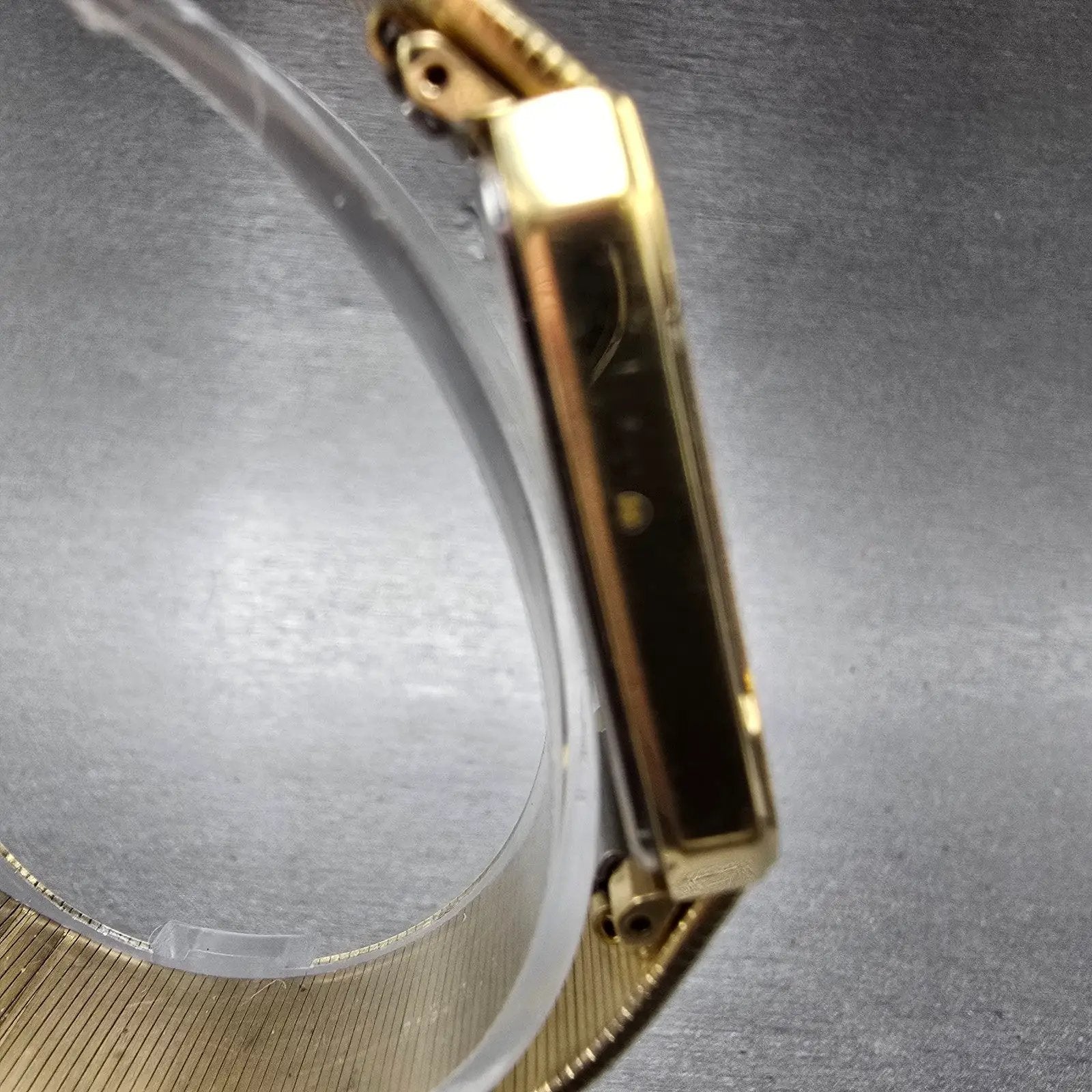 Seiko Tank Watch Men 25mm Silver Dial Gold Tone Rectangle 5Y30-5B49 New Battery3