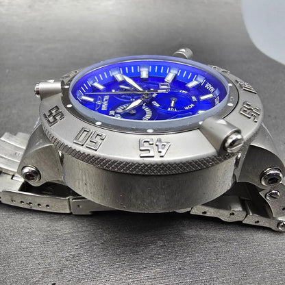Invicta Sub Aqua Noma III Chronograph Watch Men 50mm Blue Dial Steel 6684 NewBat5
