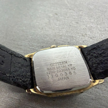 Citizen Excela Watch Women 19mm Black Dial Gold Tone 2200-223055 New Battery9
