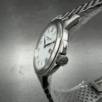 Raymond Weil Tradition Watch Women 28mm White Dial Silver Tone Date 5966 New Bat2