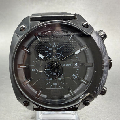 Diesel Overflow Chrono Watch Men 49mm Black Dial Black Date DZ4223 New Battery1
