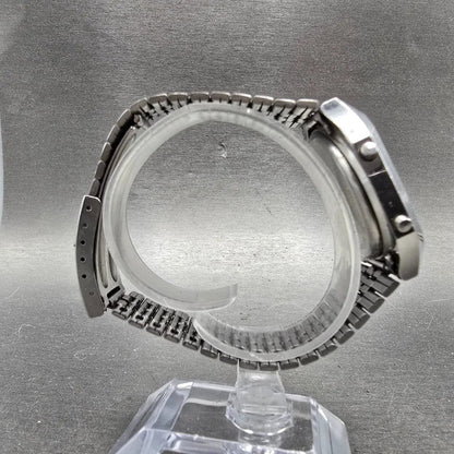 Seiko Digital Watch Men 34mm LCD Silver Alarm Chrono A914-5A09 New battery ABC8