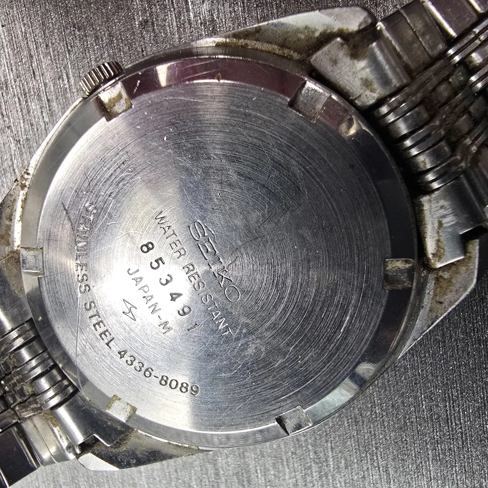 Seiko SQ Watch Men 36mm Silver Dial Silver Tone Daydate Round 4336-8089 New Batt10