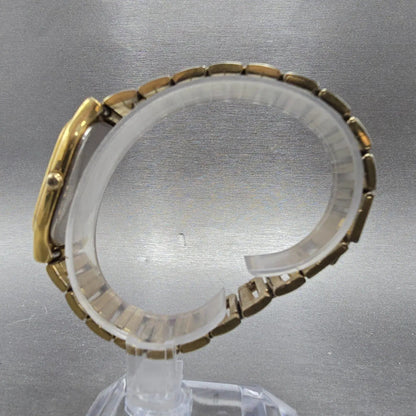 Seiko Tank Watch Men 30mm Gold Dial Gold Tone Rectangle 5y39-5089 PARTS JP7