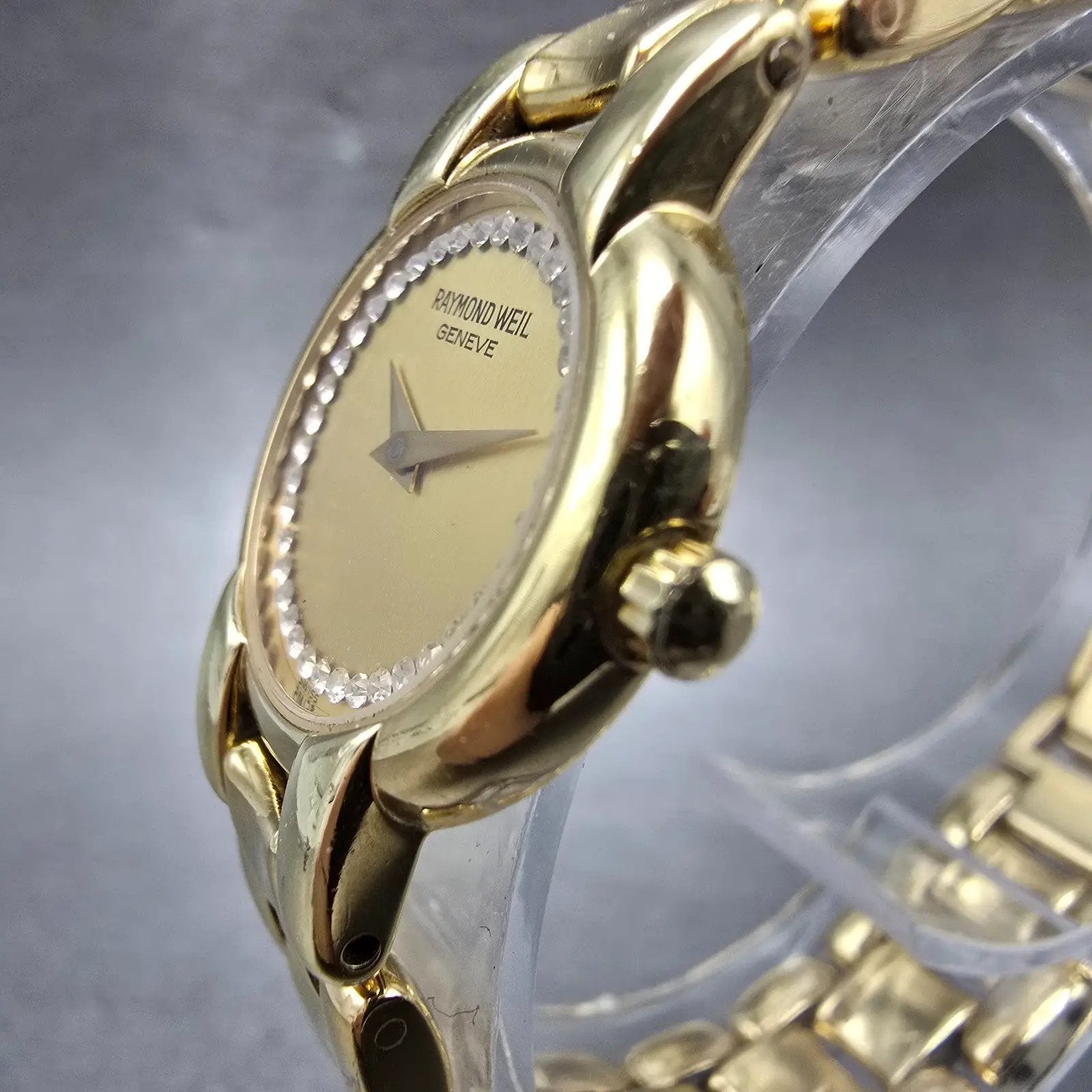 Raymond Weil Watch Women 21mm Champagne Dial Gold Plated Round 3740-1 NewBattery2