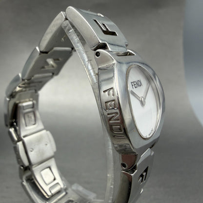 Fendi 3050L Watch Women 24mm White Dial Steel Round Swiss New Battery3
