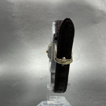 Seiko Watch Women 20mm Champagne Dial Gold Tone Square 7321-5070 New Battery 417