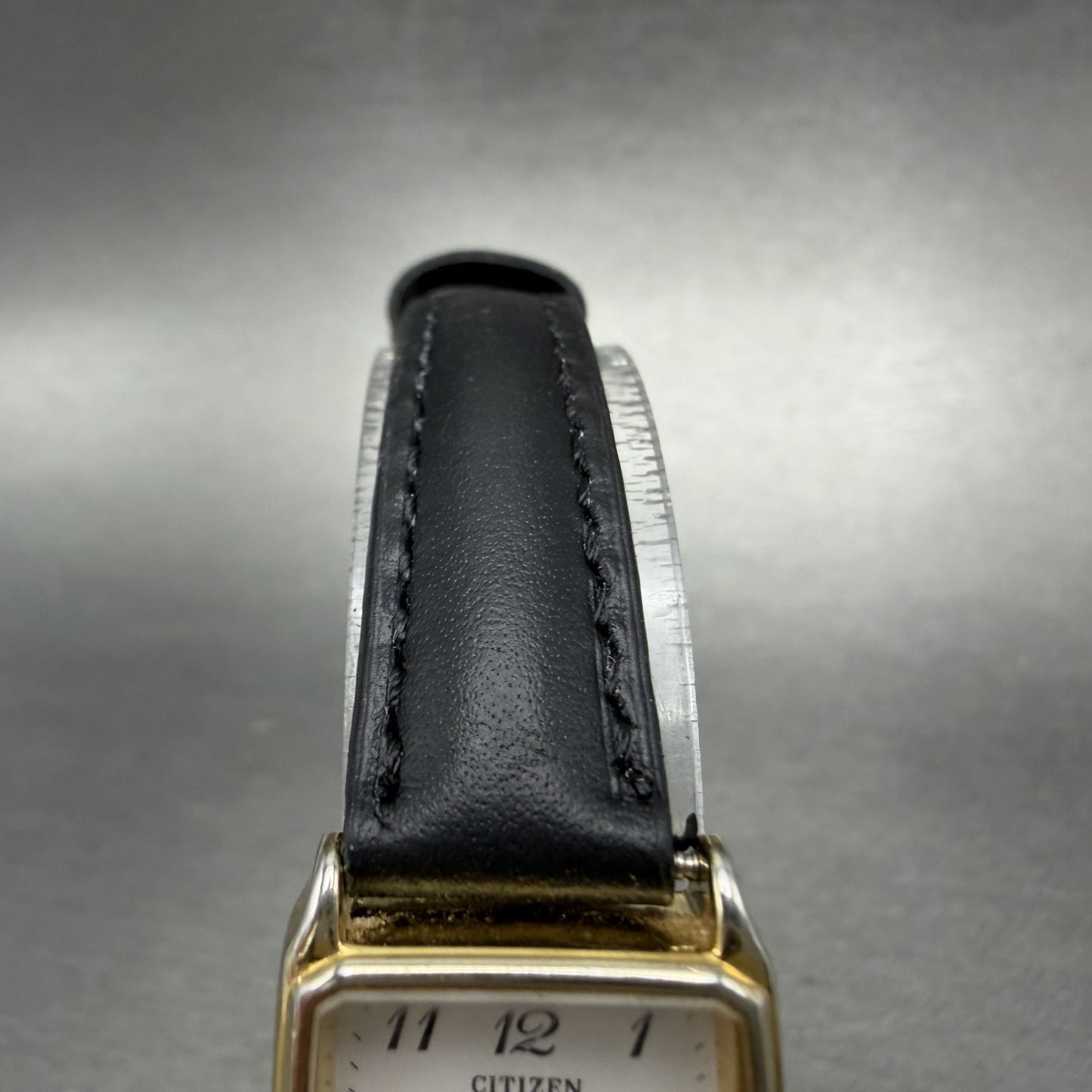 Citizen Tank Watch Women 20mm White Dial Gold Tone Rectangle 6031-T20999 New Bat4