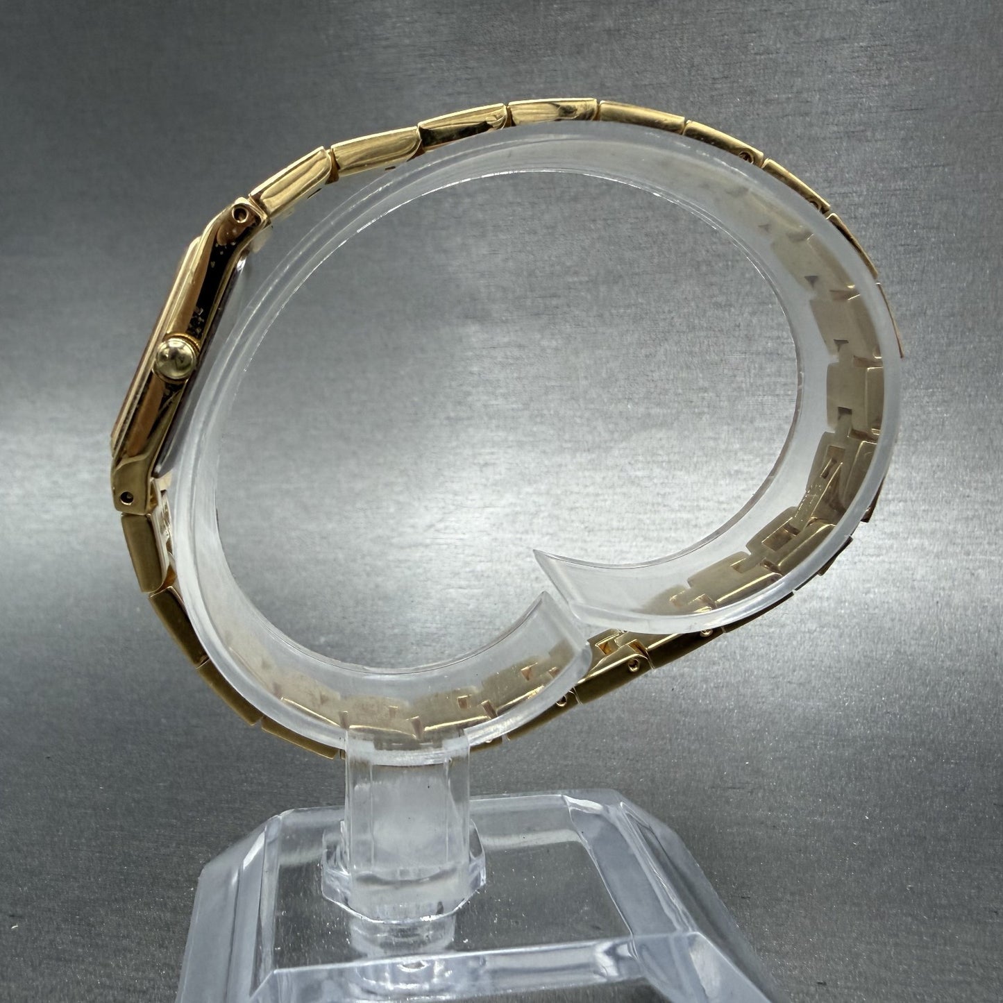 Seiko Tank Watch Women 13mm Champagne Dial Gold Tone Rectangle 2e207479 New Bat6