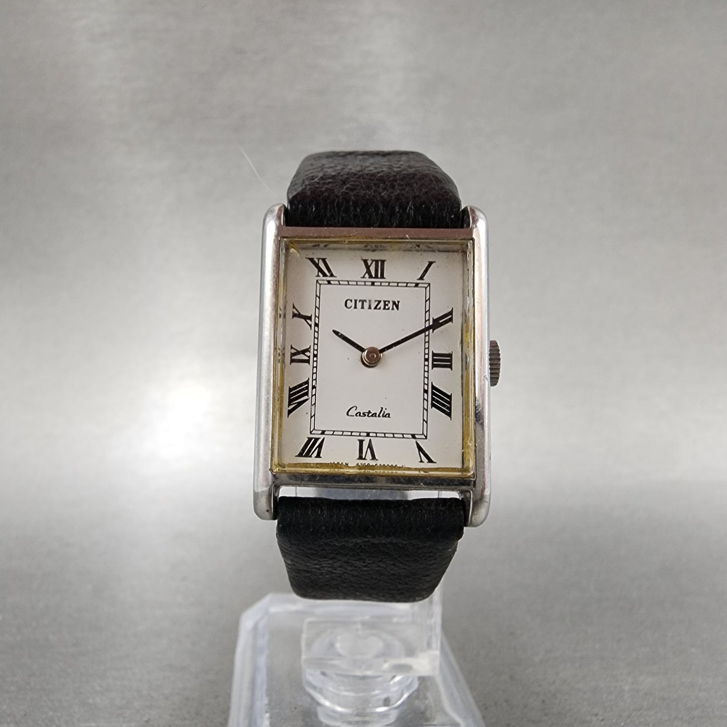Citizen Castalia Tank Watch Unisex 22mm White Dial Silver Tone Manual Wind READ!5