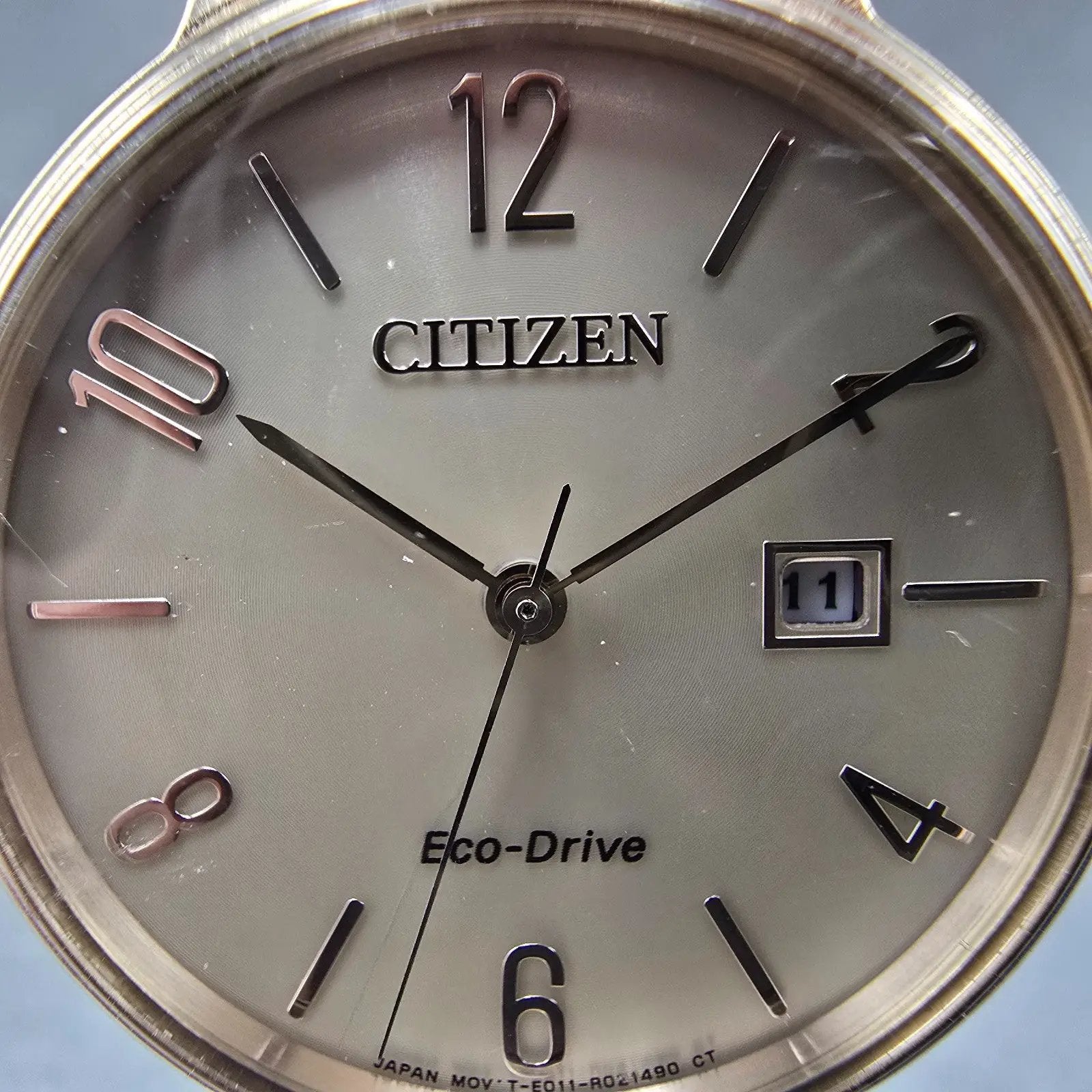 Citizen Eco-Drive Watch Women 31mm Beige Dial Rose Gold Tone Date Round Runs1