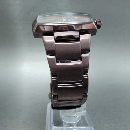 Adidas Watch Women 41mm Orange Dial  Purple Tone Rectangle ADH1630 New Battery5