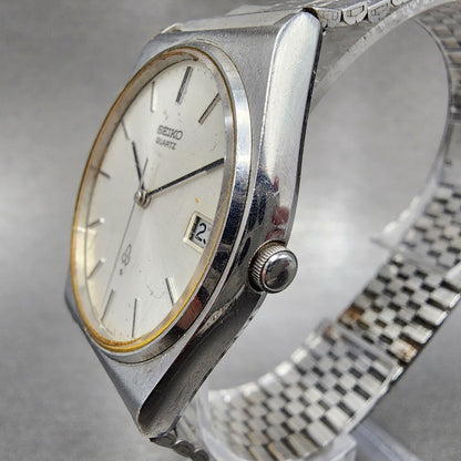 Seiko Watch Men 33mm Silver Dial Silver Tone Date 7832-8010 PARTS