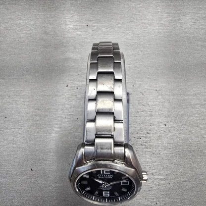 Citizen Eco-Drive Watch Women 27mm Black Dial Titanium Date E011-S068479 Runs4