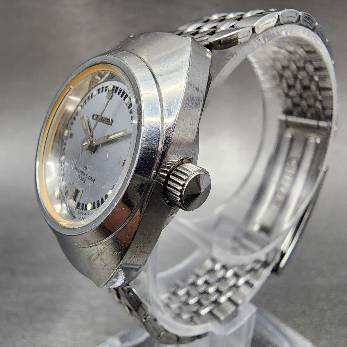 Citizen Cosmostar Watch Women 24mm Gray Dial Silver Tone Date Manual E10633K3