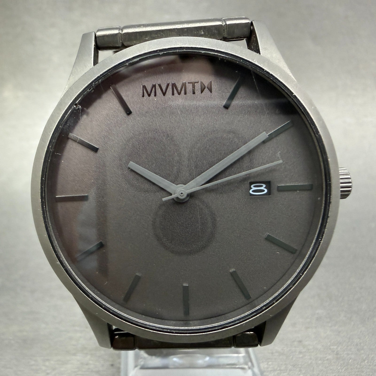 MVMT Classic Watch Men 45mm Gray Dial Gray Tone Date Round New Battery0