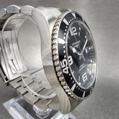 Longines Hydraconquest Automatic Watch Men 42mm  Black Dial Steel Date L3.742.4
