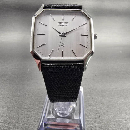 Seiko Watch Men 30mm Silver Dial Silver Tone Rectangle 6030-5440 New Battery VTG5