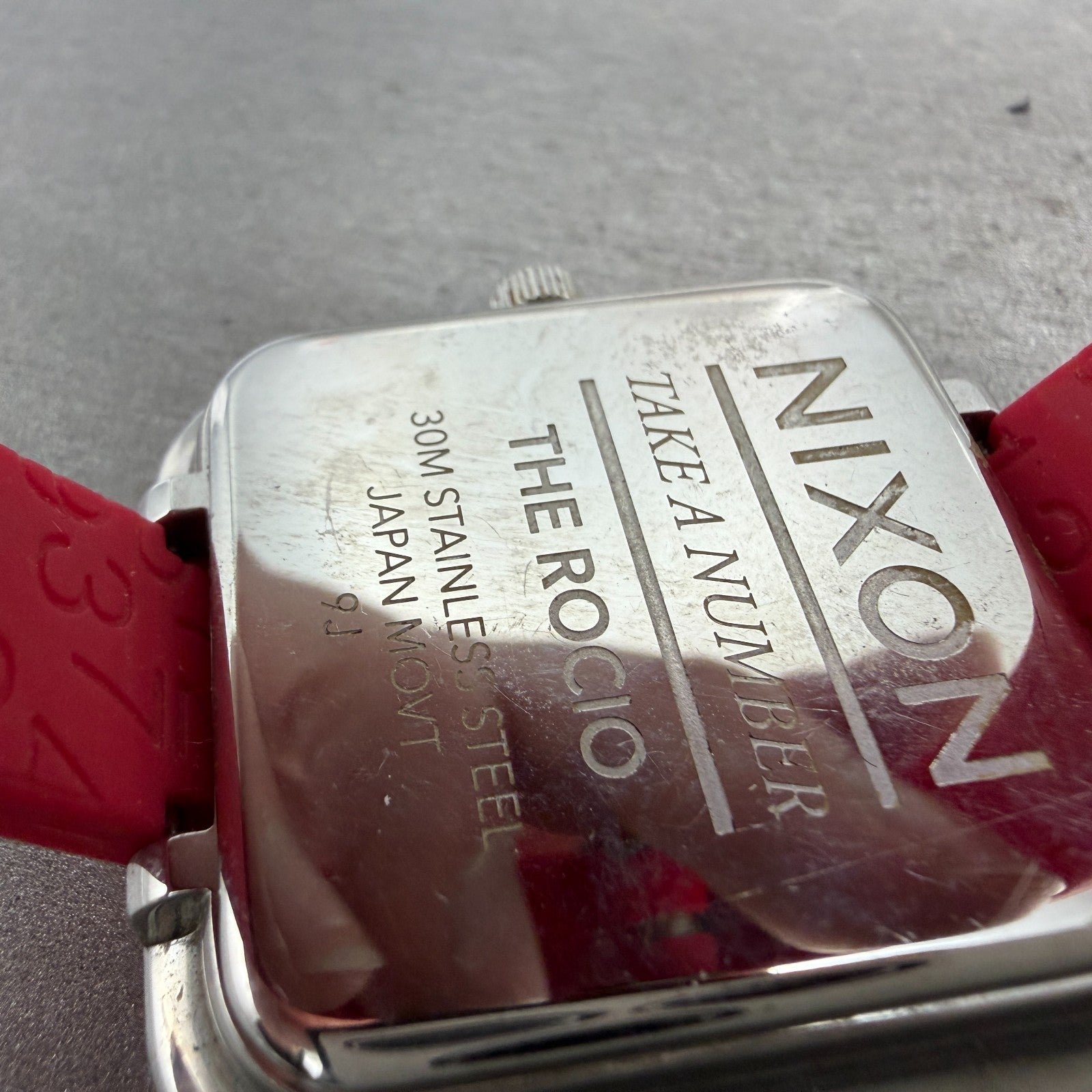 Nixon The Rocio Watch Women 38mm Red Dial Silver Tone Square New Battery9