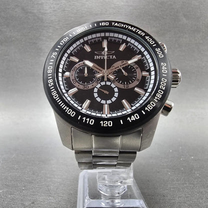 Invicta Speedway Chronograph Watch Men 48mm Black Dial Silver Tone 21796 New Bat5
