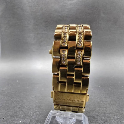 Michael Kors Nini Watch Women 35mm White Dial Gold Tone MK-3214 New Battery6