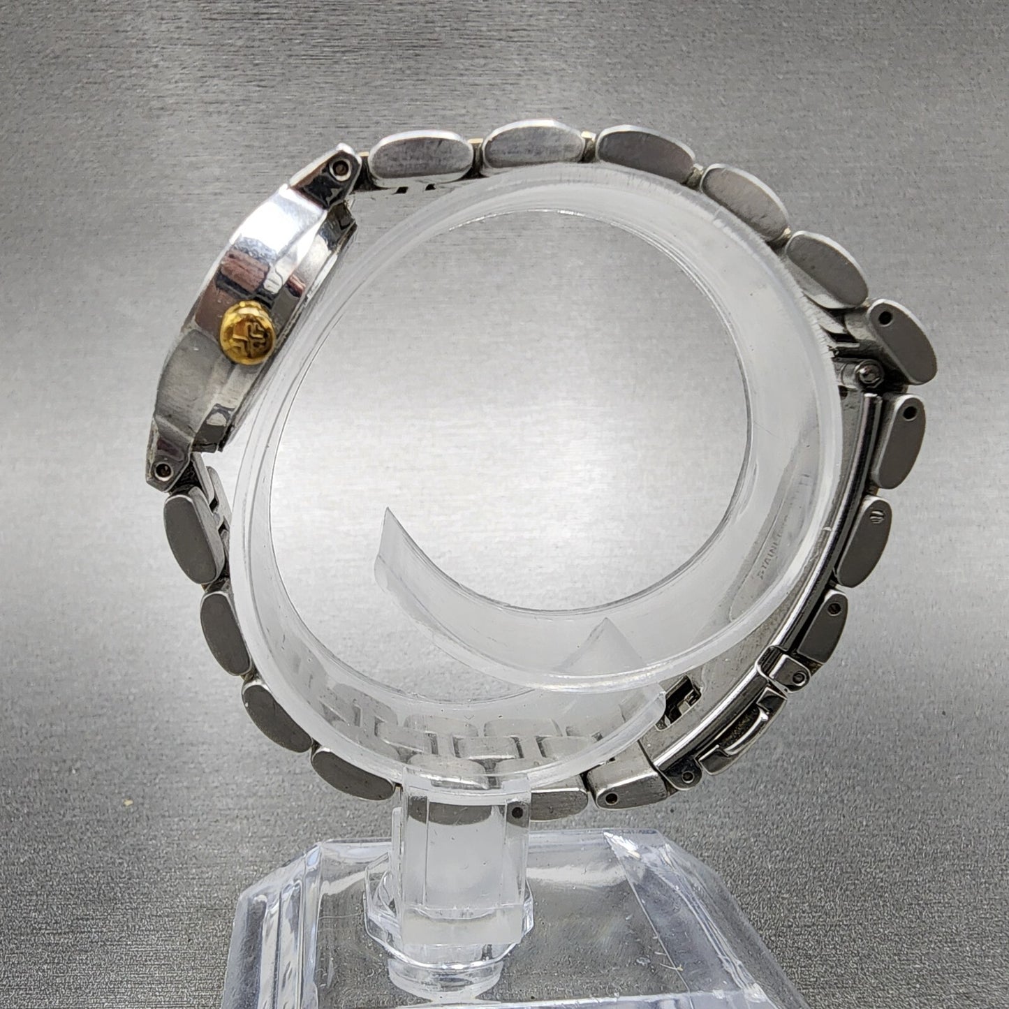 Skagen Watch Women 23mm Silver Dial Two Tone Date Round 236SGX New Battery