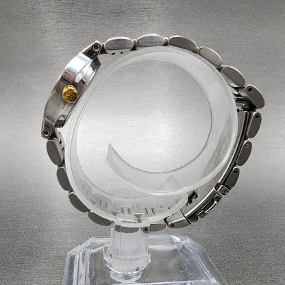 Skagen Watch Women 23mm Silver Dial Two Tone Date Round 236SGX New Battery