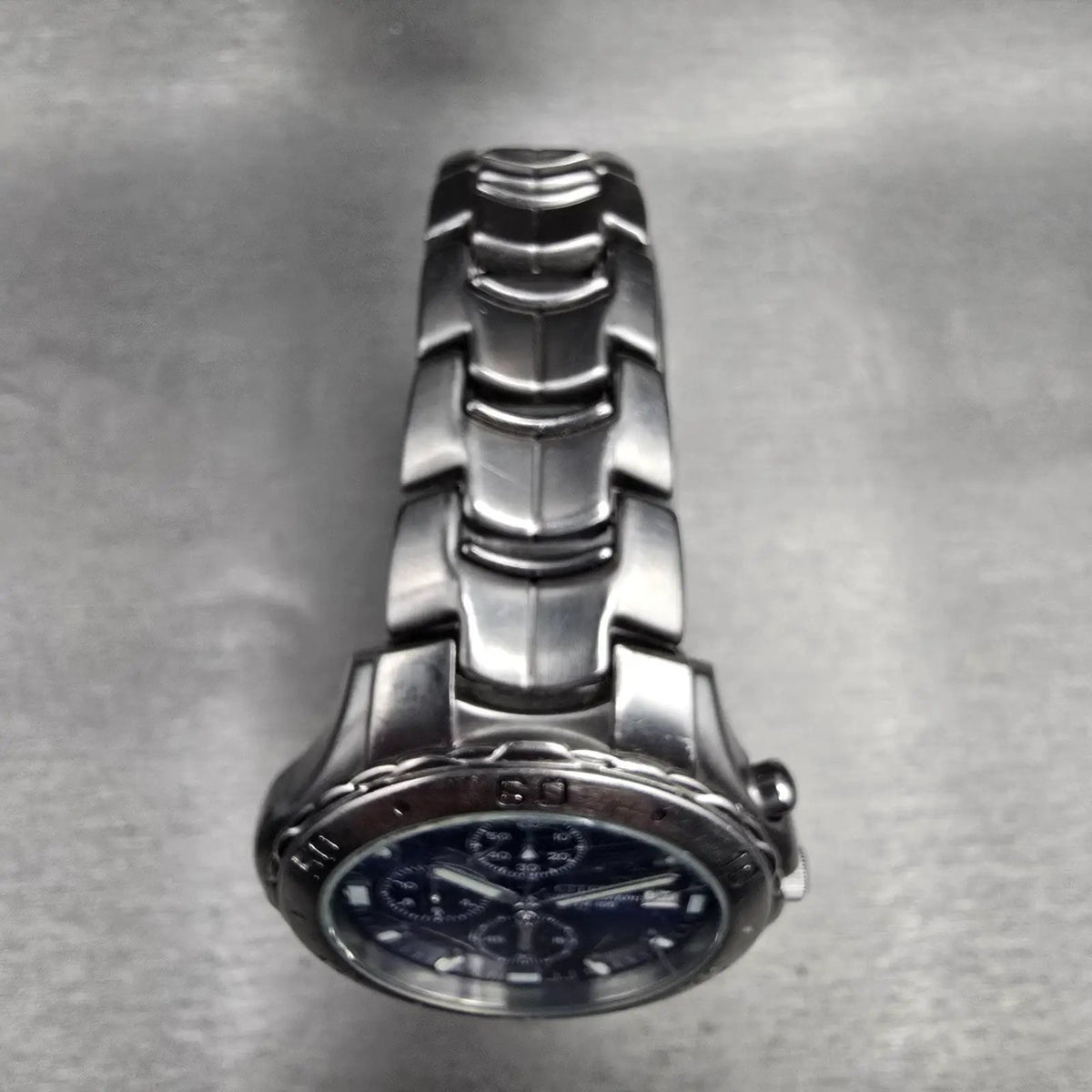 Citizen Chronograph Watch Men 41mm Blue Dial Silver Tone 0510-S92294 New Batt KF4