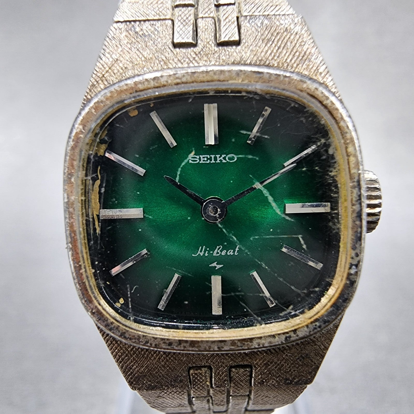 Seiko Watch Women 19mm Green Dial Silver Tone Round Manual 11203060 Runs1