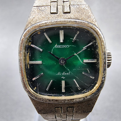 Seiko Watch Women 19mm Green Dial Silver Tone Round Manual 11203060 Runs1