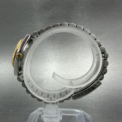 Seiko Watch Women 24mm Gold Dial Two Tone Daydate Round 7n83-0041 New Battery K46