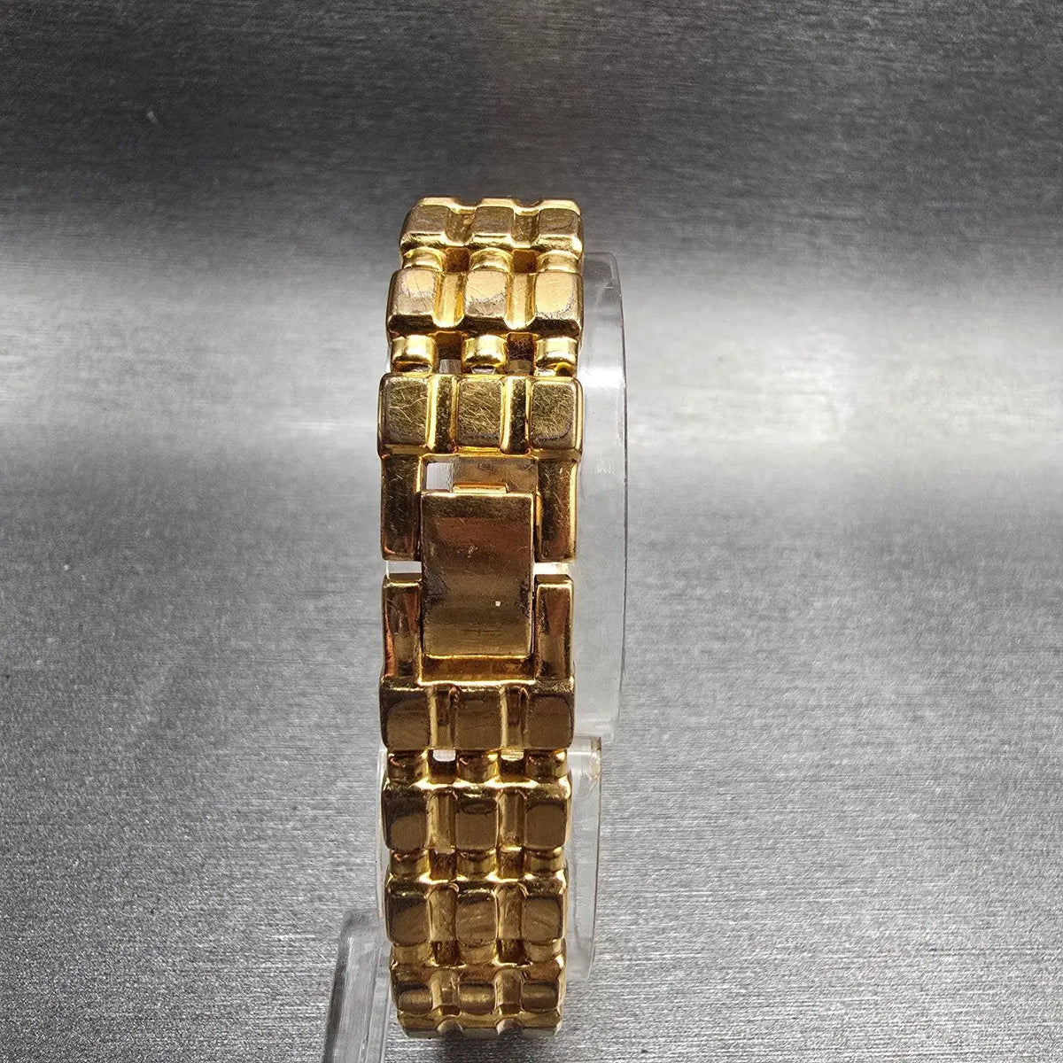 Seiko Watch Women 14mm Blue Dial Gold Tone Rectangle V220-5A00 New Battery7