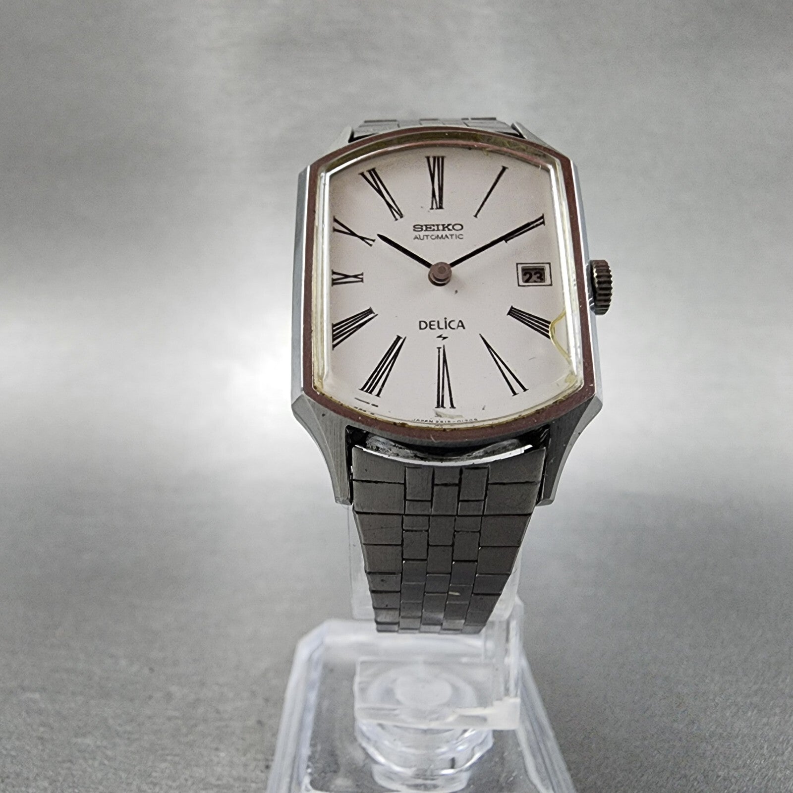 Seiko Delica Automatic Watch Women 24mm White Dial Silver Tone Date 241530305