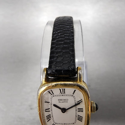 Seiko Watch Women 16mm White Dial Gold Tone Rectangle 14006560 New Battery4
