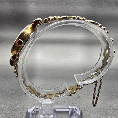 Seiko Watch Women 23mm Gold Dial Gold Tone Round 1421-8060 New Battery Vintage6
