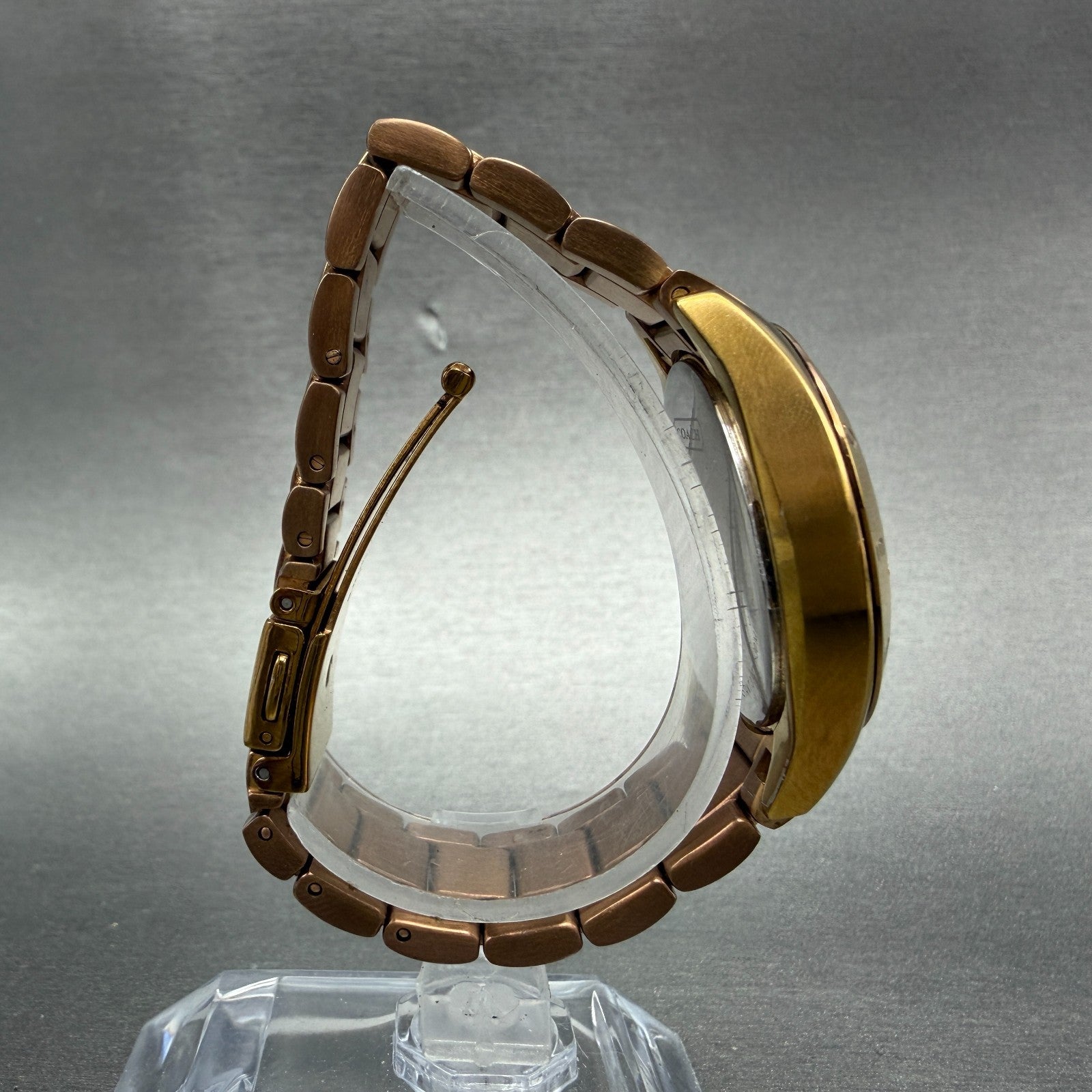 Coach Tristen Watch Women 33mm Silver Dial Rose Gold Tone Round New battery9