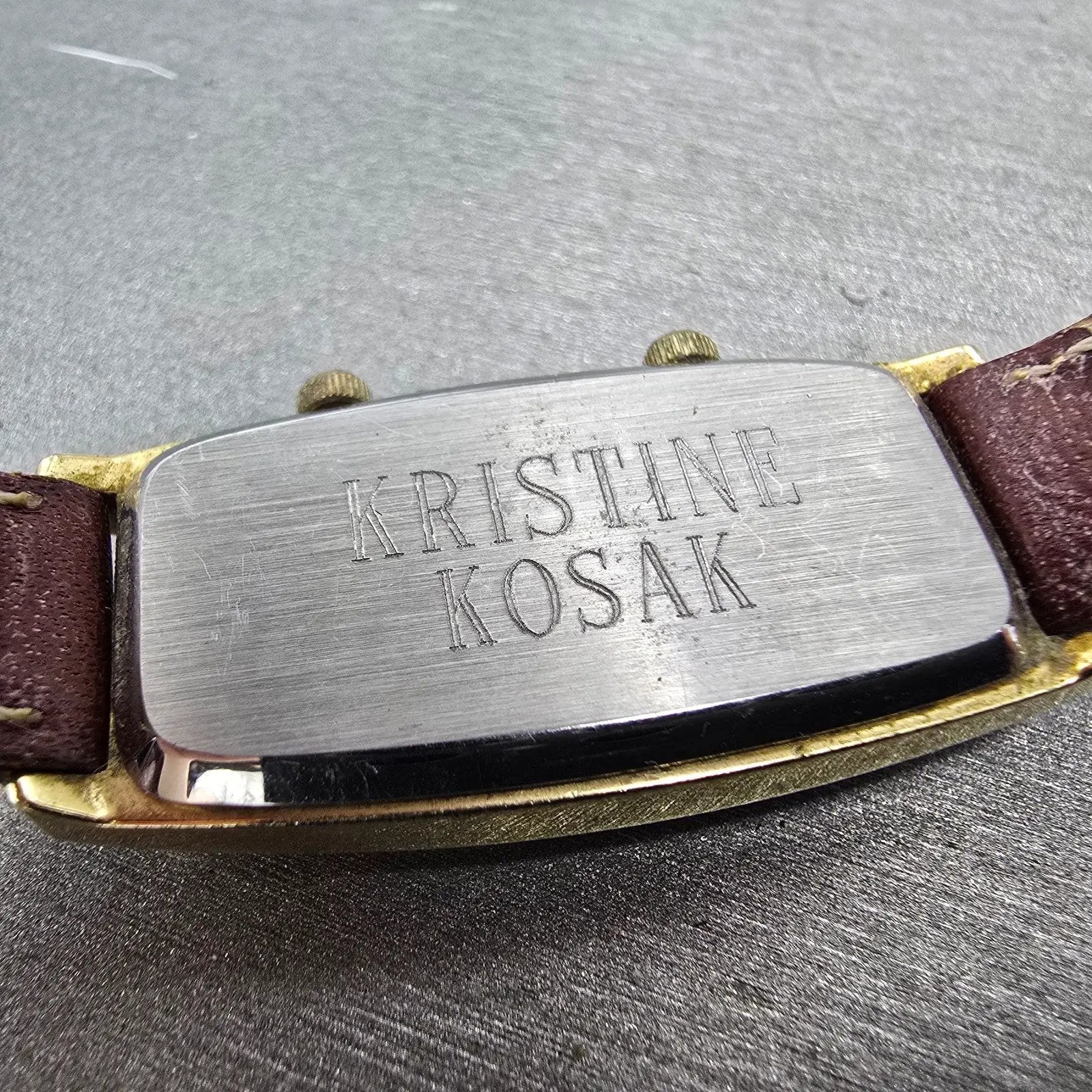 Orvis Dual Time Watch Women 19mm White Dial Gold Tone Rectangle New Battery9