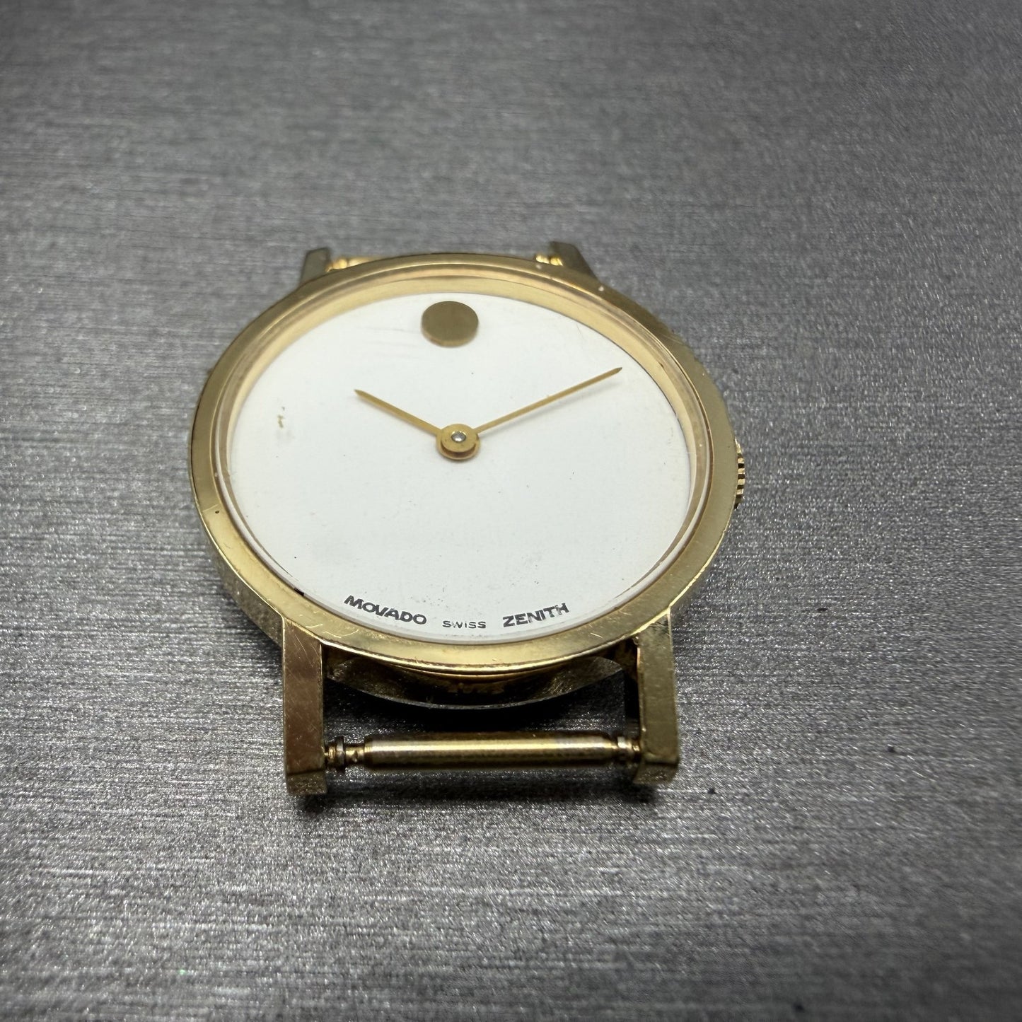 Zenith Movado Museum Watch Women 25mm White Dial Gold Plated Manual Wind PARTS3