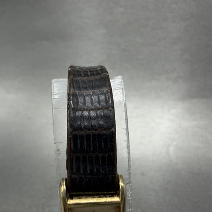 Seiko Tank Watch Women 12mm Champagne Dial Gold Tone 2E205239 New Battery4