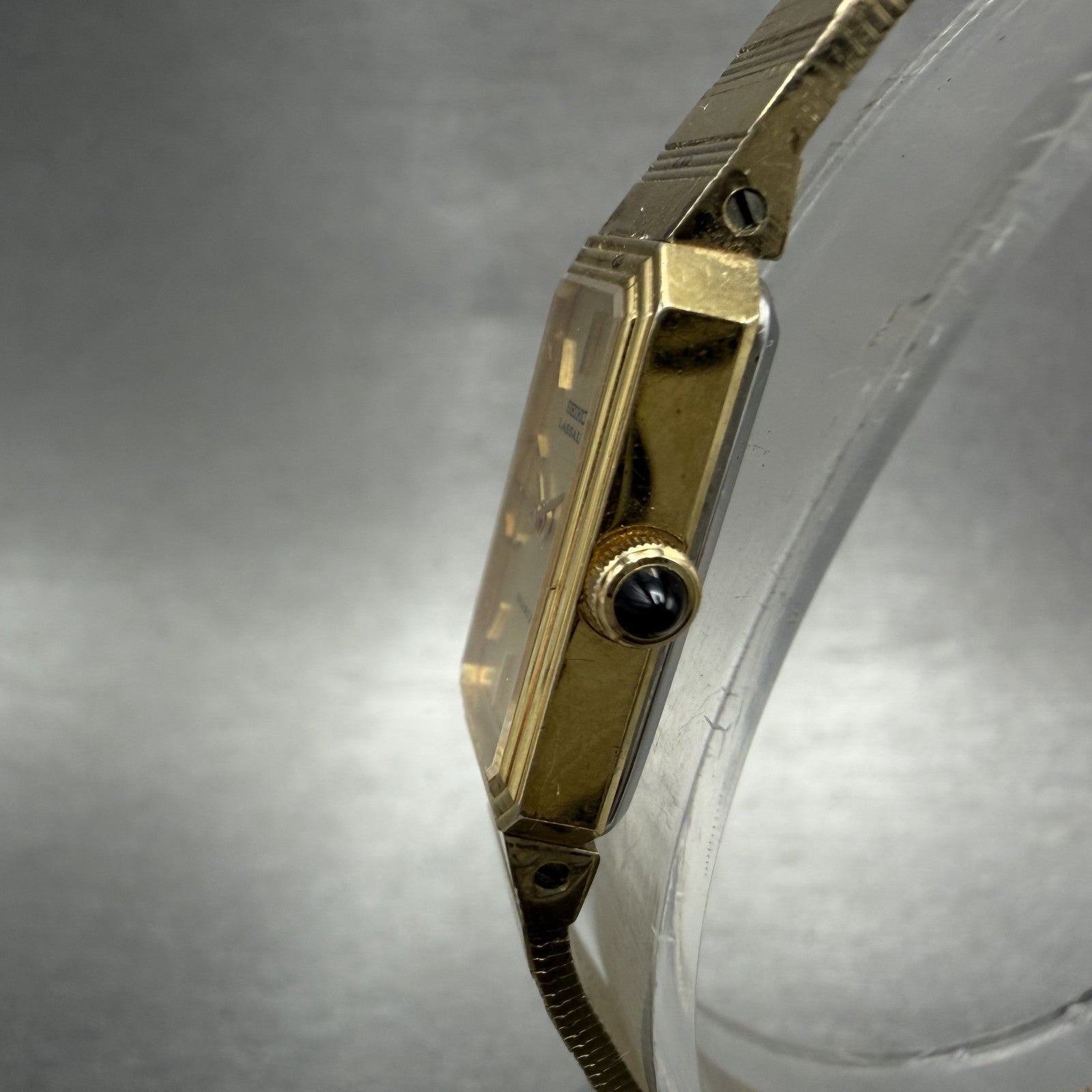 Seiko Lassale Watch Women 13mm Gold Dial Gold Tone Octagon 1320-5609 New Battery2