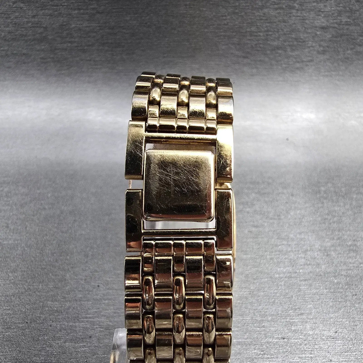 Seiko Tank Watch Men 27mm Champagne Dial Gold Date Rectangle 7N39-5A39 New Batt7