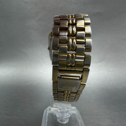 Seiko SX Tank Watch Men 26mm Black Dial Gold Tone Rectangle V701-5J00 NewBattery7
