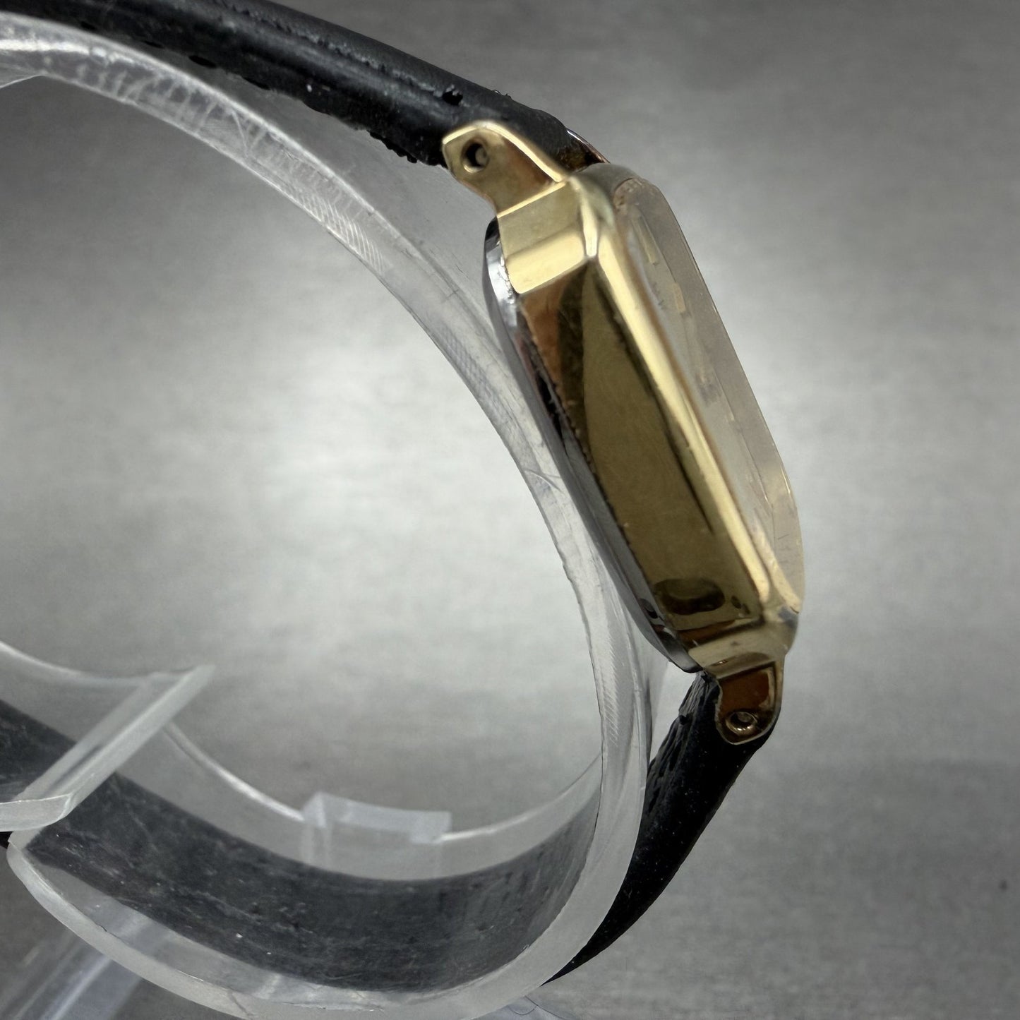 Seiko Tank Watch Women 20mm Champagne Dial Gold Tone 1421-5130 New Battery3