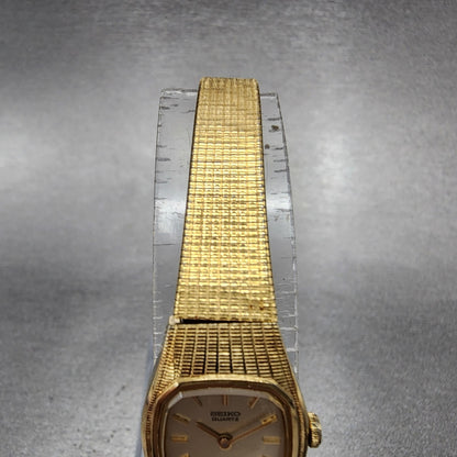 Seiko Watch Women 16mm champange Dial Gold Tone Octagon 2C205569 New Battery4