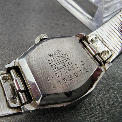 Citizen Watch Women 20mm White Dial Silver Tone Manual Round 4-675452