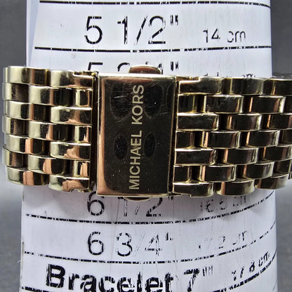 Michael Kors Pressley Chronograph Watch 39mm Women White Dial Gold Tone PARTS10
