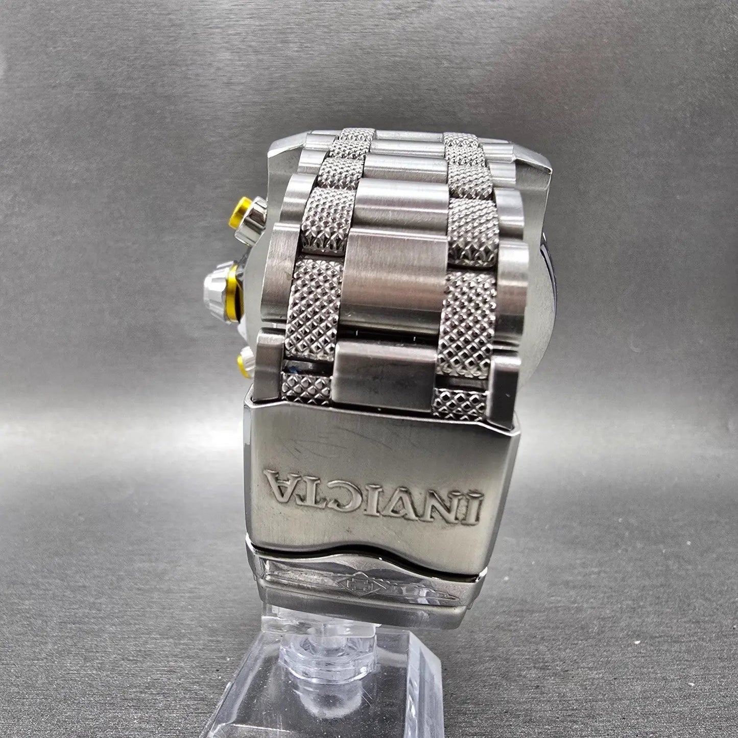 Invicta Coalition Forces Radar Chronograph Watch Men 59mm Yellow Dial Steel Runs7