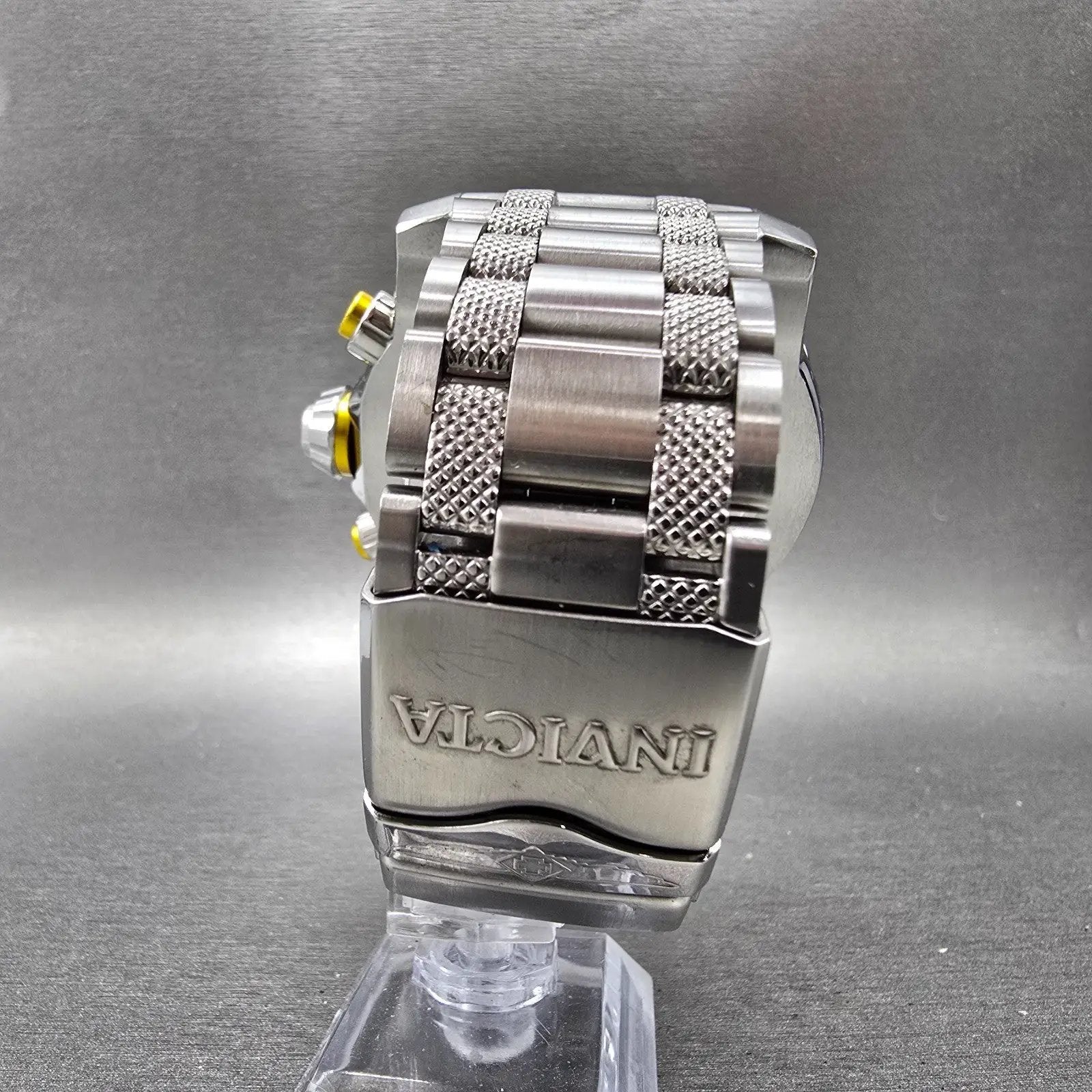 Invicta Coalition Forces Radar Chronograph Watch Men 59mm Yellow Dial Steel Runs7